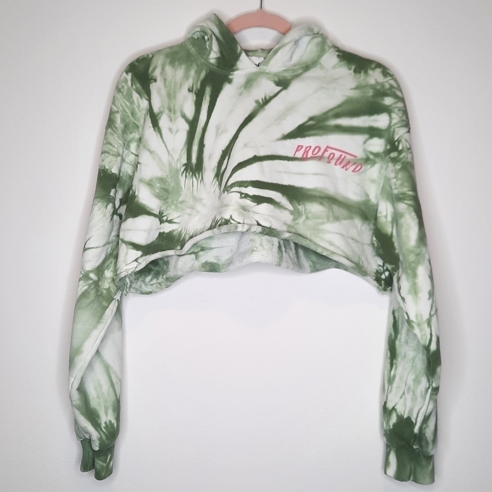 Revolve Profound Tie Dye Swirl Custom Ultra Crop Hoodie XS